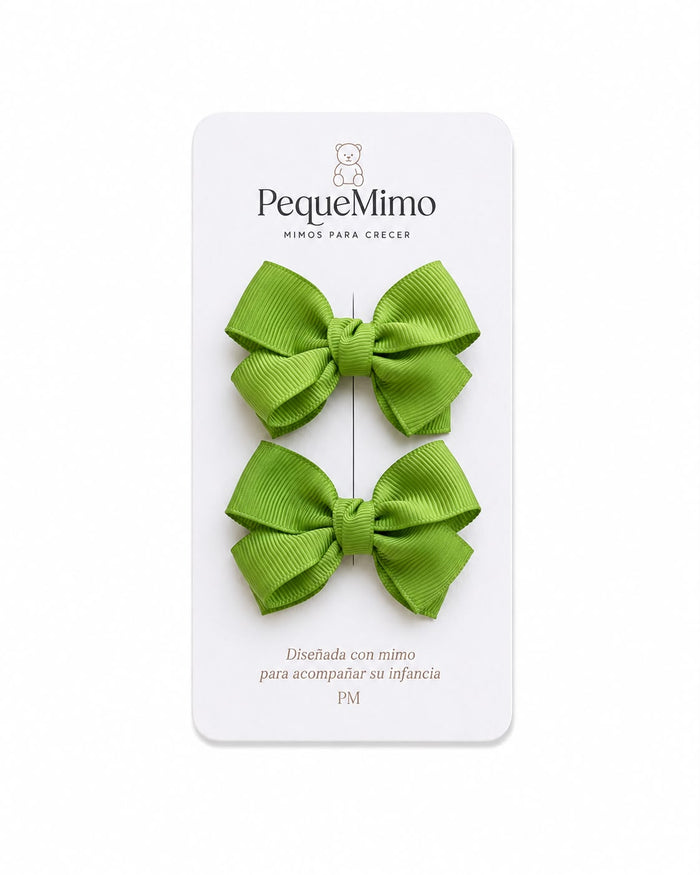 Moño Grosgrain Mini Verde Limón