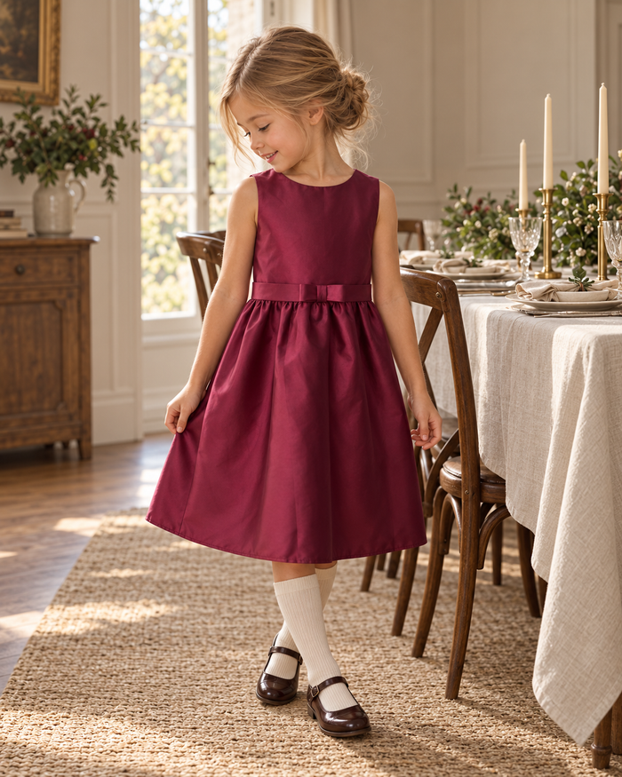 Vestido Eloise editorial en mesa navidena