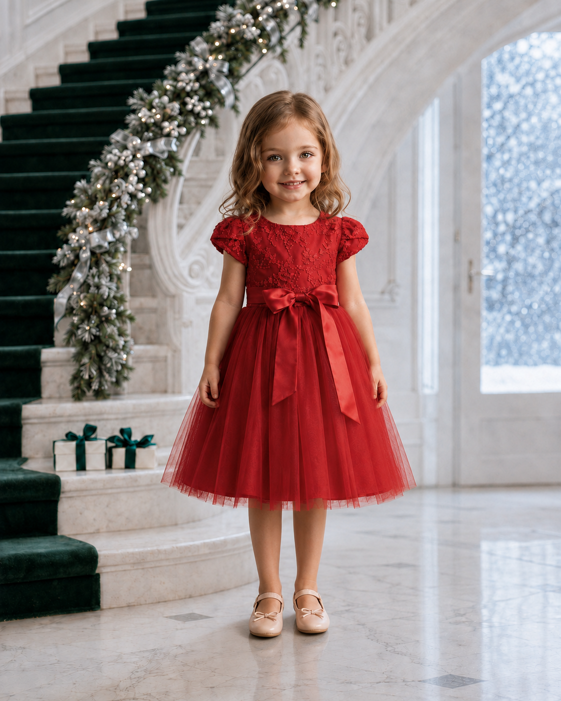 Vestido Noëlle detalle del encaje bordado